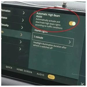 Defender/JLR - Auto High beam Assist Activations
